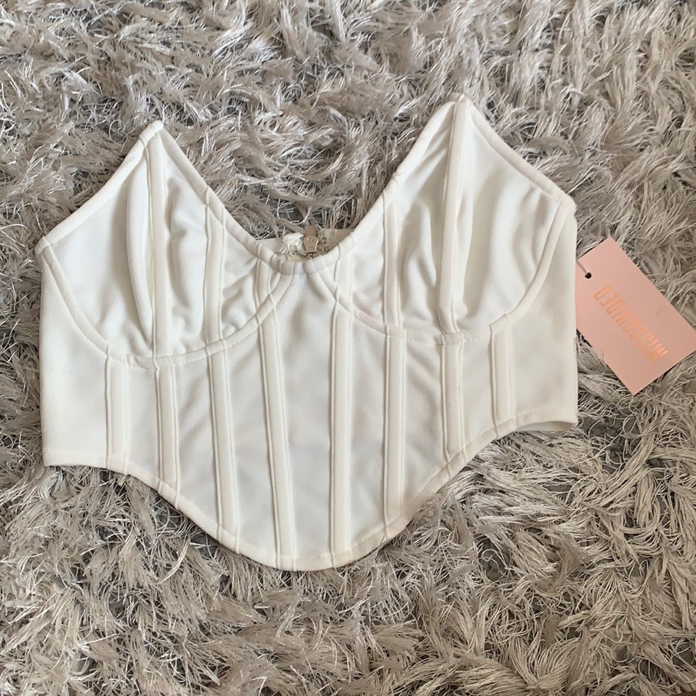 White high bust point corset bralette